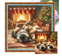 Dulov Sleeping German Shepherd Full 11CT DIY Stamped Home Cross Stitch