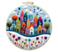 Dulov Wool Felting Painting Set DIY Needle Felting Landscape Art