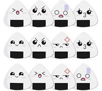 Dulphee Thin Guitar Picks, Ukulele Picks White Sushi Rice Balls Pattern Picks Classical Triangle 0.46mm Light Guitar Plectrums 12 Pack for Bass, Acoustic & Electric Guitars