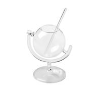 DULRLLY Globe Shaped Cocktail Glasses Fancy Martini Glasses Cup Unique Globe Wine Glasses with Straw Creative Drinking Glasses Glassware for Cocktails Whiskey Margarita Mixed Drinks