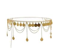 DULSPUE Women's gold belt, belly chain, waist chains, body jewellery, body chain, waist chain, stainless steel belly chain, alloy tassel pendant at the waist (gold)