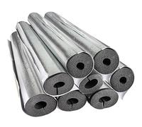 DULTAY 15mm Thick Aluminum Foil Pipe Insulation Tube For Tube Protection Semi-Split ID 22/27/34/43/48/60/76/89/114mm Foam Tubing Insulation Silver For Domestic Heating And Plumbing (Size : ID:22mm)