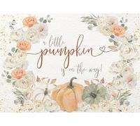 DULUDA 10x8 FT A Little Pumpkin is On The Way Baby Shower Backdrop Fall Pumpkin Baby Shower Decorations Fall Floral Little Pumpkin Baby Shower Photoshoot Background Photo Booth Props Banner