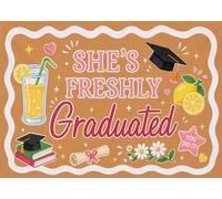 DULUDA 7x5 FT 2026 Graduation Lemonade Bar Decoration She's Freshly Graduated Backdrop for Graduation Decorations Fun Congrats Grad Banner for Lemonade Bar Graduate Party Supplies Photo Booth Props