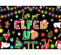 DULUDA 7x5 FT Let's Get Elfed Up Backdrop Xmas Kids Elfed Party Decorations Elf Christmas Birthday Party Photography Background Winter Holiday Friends Christmas Decorations Banner Cake Table Decor