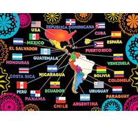 DULUDA 7x5 FT Spanish Classroom Decor Hispanic Heritage Month Decorations Latin American Banner National Hispanic Heritage Month for Home