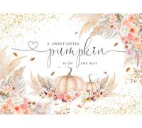DULUDA 8x6 FT Pumpkin Baby Shower Backdrop A Little Pumpkin is On The Way Photoshoot Background Little Pumpkin Baby Shower Decorations Photo Booth Props Banner