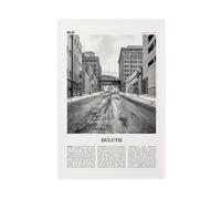 Duluth Black And White, Minnesota, USA, United States, North America City Map Travel Landscape Canvas Modern Poster Wall Art Prints Paintings Living Room Bedroom Decor 20x30inch(50x75cm)