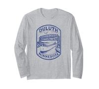 Duluth Minnesota MN Aerial Lift Bridge Boat Lake Superior Long Sleeve T-Shirt