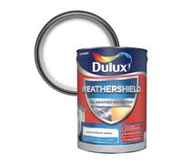 Dulux Weathershield Pure Brilliant White Textured Masonry Paint 5L Acrylic - wilko