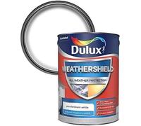 Dulux Weathershield Pure Brilliant White Textured Masonry Paint 5L Acrylic - wilko