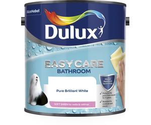 Dulux Easy Care Pure Brilliant White Soft Sheen Bathroom Paint 1L & 2.5L