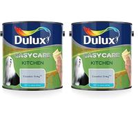 Dulux Easycare Kitchen Matt Emulsion Paint For Walls And Ceilings - Coastal Grey 2.5 Litres (Pack of 2)