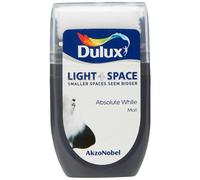 Dulux Light & Space Tester Watercolour Paint, Absolute White, 30 ml