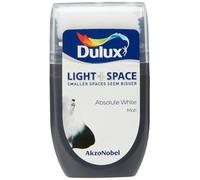 Dulux Light & Space Tester Watercolour Paint, Absolute White, 30 ml