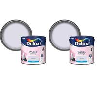 Dulux Matt Emulsion Paint For Walls And Ceilings - Violet White 2.5 Litres (Pack of 2)