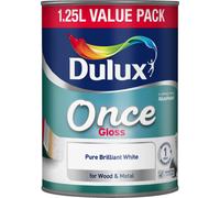 Dulux Once Gloss Paint, 1.25 L - Pure Brilliant White - VALUE PACK