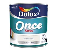 Dulux Once Gloss Paint For Wood And Metal Pure Brilliant White 2 5 Li