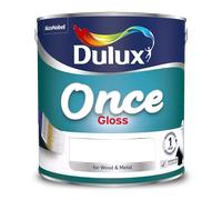Dulux Once Gloss Paint For Wood And Metal - Pure Brilliant White 1.2 5 Litres