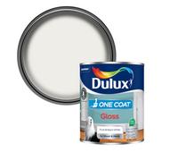 Dulux One Coat Pure Brilliant White Gloss Interior Metal & Wood Paint, 750Ml