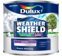 Dulux Paint Mixing Weathershield Quick Dry Exterior Satin Drifting Cloud, 1L