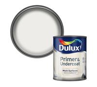 Dulux Primer & Undercoat, Interior & Exterior White, DIY Enthusiasts, Quick-Drying, Easy Application, Smooth Coverage, Long-Lasting Finish, Perfect For Wood, Metal, Plaster, Masonry, 750ml