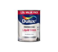 Dulux Professional Liquid Gloss, Smooth Finish, Durable, Easy Application, Quick Drying, Ideal for Interior Exterior Surfaces, Metal, Wood & Doors, Pure Brilliant White, 1.25L