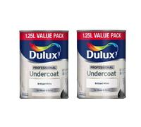 Dulux Professional Undercoat Paint Brilliant White 1.25L Pack Of 2