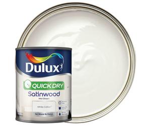 DULUX QD SATINWOOD WHITE COTTON 750ML