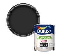 Dulux Quick Dry Gloss Paint - Black - 750 ml (Pack of 1), 5358140