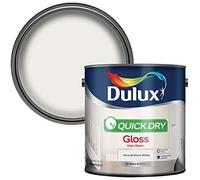 Dulux Quick Dry Gloss Paint For Wood And Metal Pure Brilliant White 2. 5 Litres