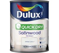 Dulux Quick Dry Satinwood Paint - White Cotton 750ml
