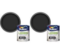 Dulux Quick Dry Satinwood Paint For Wood And Metal, Black, 750 ml (Pack of 2)