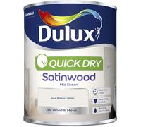 Dulux Quick Dry Satinwood Pure Brilliant White Paint 2.5L Wood & Metal Mid Sheen