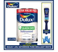 Dulux Retail Quick Dry Satinwood - Pure Brilliant White - 1.25L