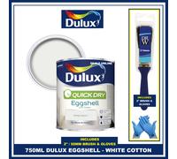 Dulux 5358168 Quick Dry Eggshell Paint - White Cotton - 750ML