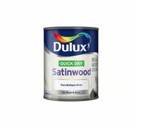 Dulux Quick Dry Satinwood Pure Brilliant White Paint 2.5L Wood & Metal Mid Sheen