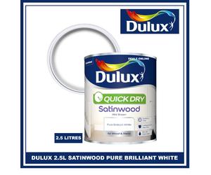 Dulux Retail Quick Dry Satinwood Pure Brilliant White 2.5 LITRE