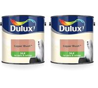 Dulux Silk Emulsion Paint For Walls And Ceilings - Copper Blush 2.5 Litres (Pack of 2)