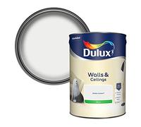 Dulux Walls & Ceilings White Cotton Silk Wall & Ceiling Emulsion Paint, 5L