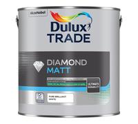 Dulux Trade Diamond Pure Brilliant White Matt Wall & Ceiling Emulsion Paint, 2.5L