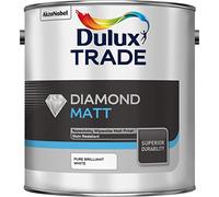 Dulux Trade Diamond Pure Brilliant White Matt Wall & Ceiling Emulsion Paint, 2.5L