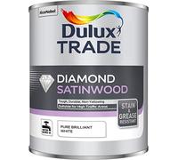 Dulux Trade Diamond Pure Brilliant White Satinwood Metal & Wood Paint, 1L