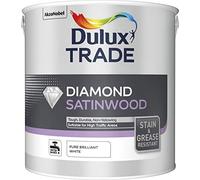 Dulux Trade Diamond Pure Brilliant White Satinwood Metal & Wood Paint, 2.5L