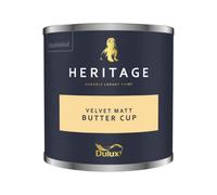 Dulux Heritage Velvet Matt Paint 125ml, Butter Cup, High Quality Matt Emulsion Paint