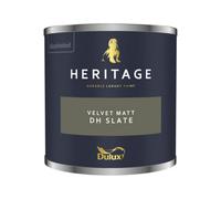 Dulux Heritage Velvet Matt Paint 125ml, DH Slate, High Quality Matt Emulsion Paint