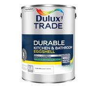 Dulux Trade Durable Kitchen & Bathroom Eggshell Paint 5ltr Pure Brilliant White