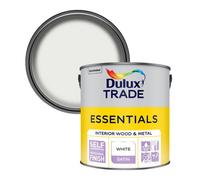 Dulux Trade Essentials White Satin Metal & Wood Paint, 2.5L