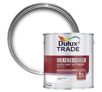 Dulux Trade Weathershield Quick Drying Satin Pure Brilliant White 2.5 Litres