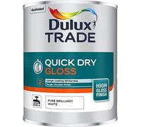 Dulux Trade Quickdry Pure Brilliant White Gloss Metal & Wood Paint, 1L
